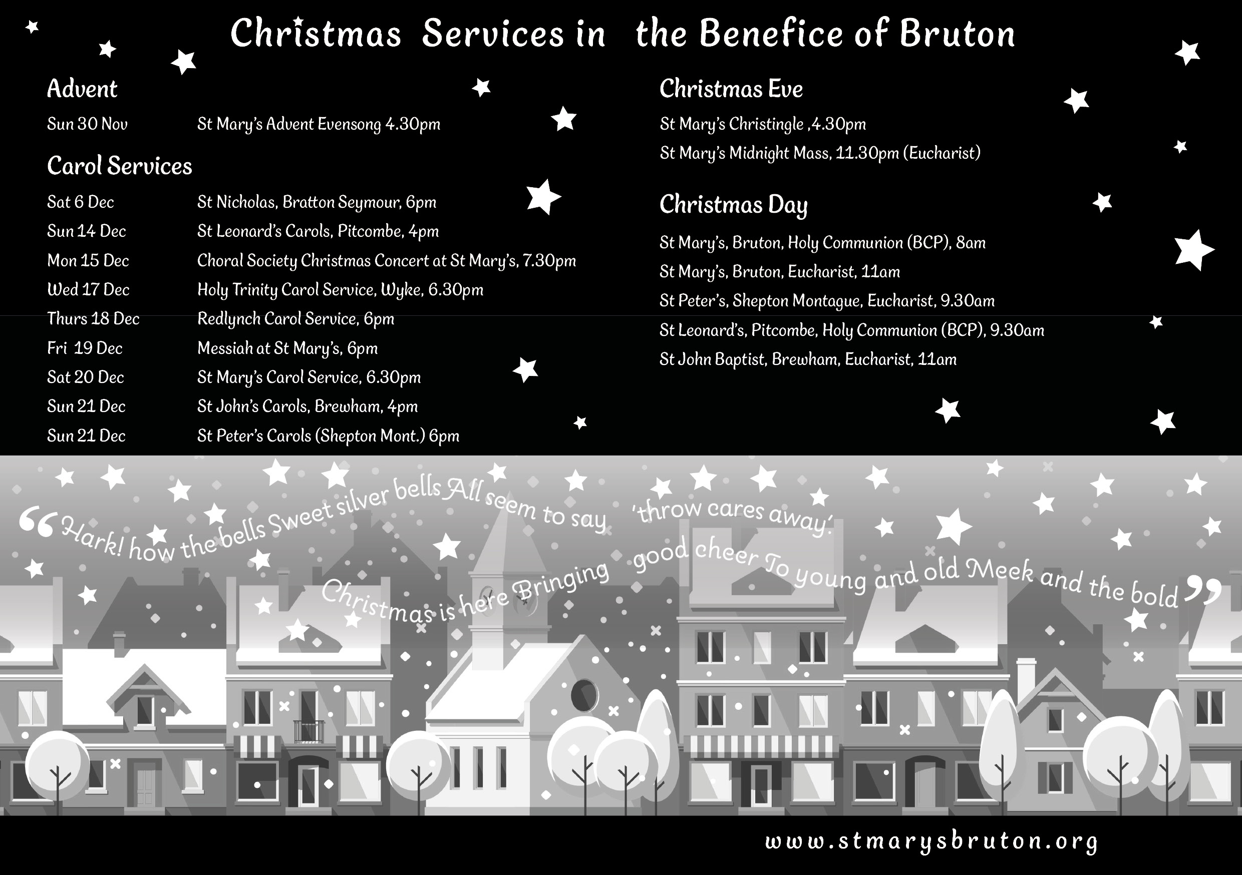 Bruton Benefice Christmas Services 2025